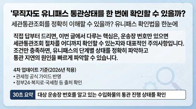 무직자도 유니패스 통관상태를 한 번에 확인할 수 있을까?