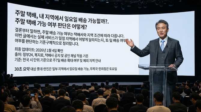 주말 택배, 내 지역에서 일요일 배송 가능할까?