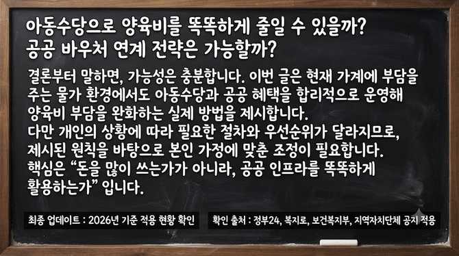 아동수당으로 양육비를 똑똑하게 줄일 수 있을까? 공공 바우처 연계 전략은 가능할까?