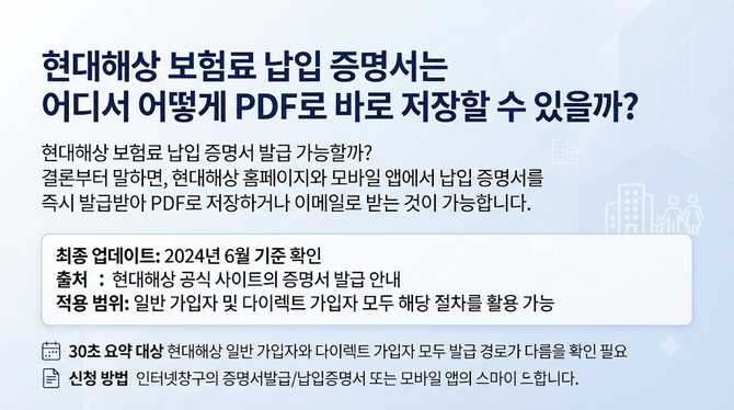 현대해상 보험료 납입 증명서는 어디서 어떻게 PDF로 바로 저장할 수 있을까?