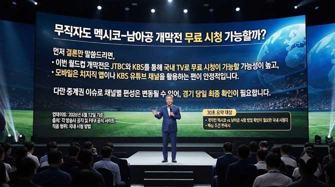 무직자도 멕시코-남아공 개막전 무료 시청 가능할까?