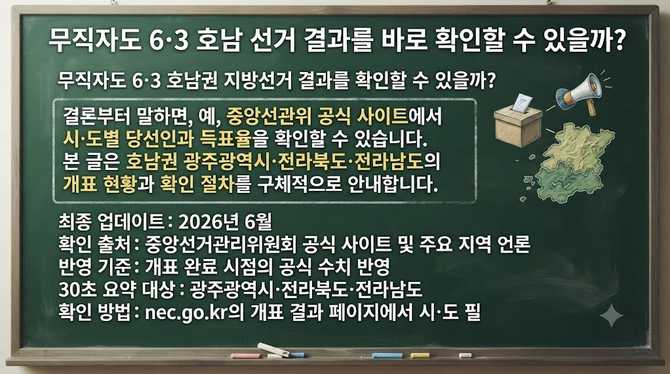 무직자도 6·3 호남 선거 결과를 바로 확인할 수 있을까?