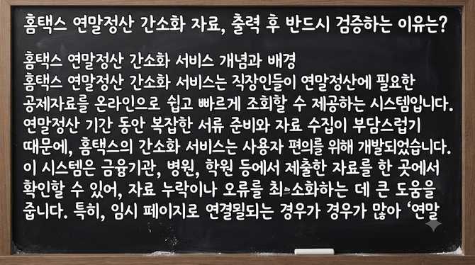 홈택스 연말정산 간소화 자료, 출력 후 반드시 검증하는 이유는?