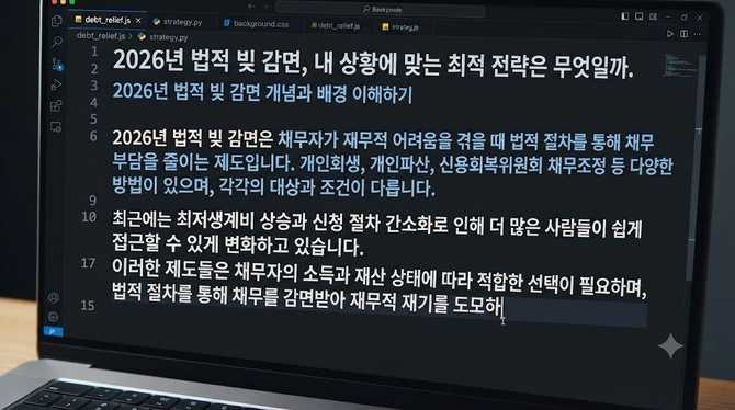 2026년 법적 빚 감면, 내 상황에 맞는 최적 전략은 무엇일까
