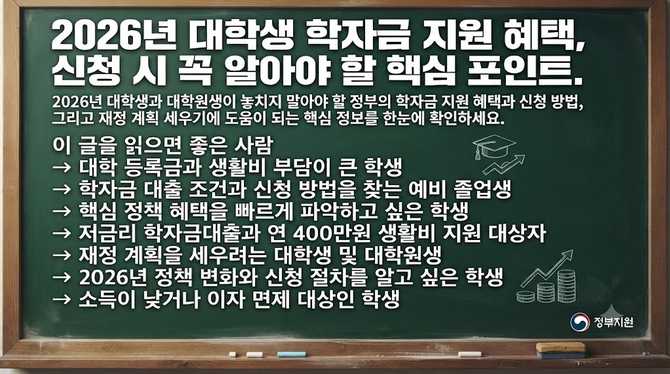 2026년 대학생 학자금 지원 혜택, 신청 시 꼭 알아야 할 핵심 포인트