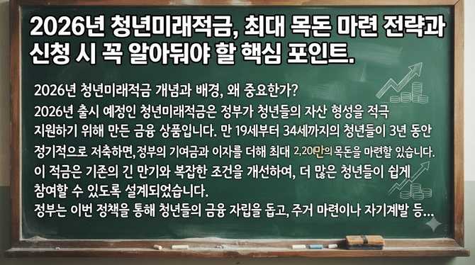 2026년 청년미래적금, 최대 목돈 마련 전략과 신청 시 꼭 알아둬야 할 핵심 포인트