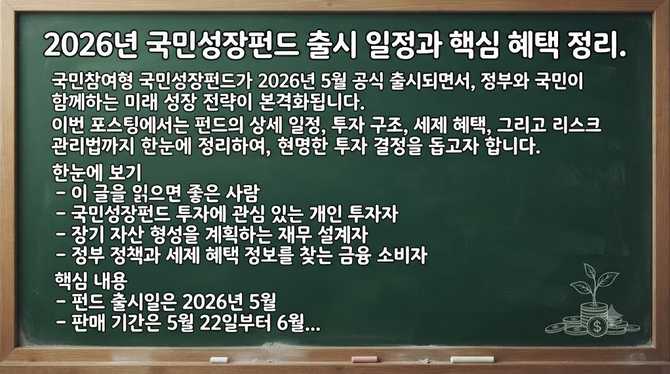 2026년 국민성장펀드 출시 일정과 핵심 혜택 정리
