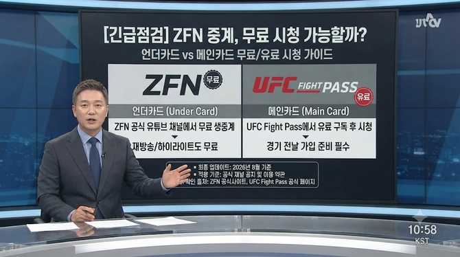 ZFN중계, 언더카드 무료로 볼 수 있을까? 메인카드는 어떻게 달라질까?