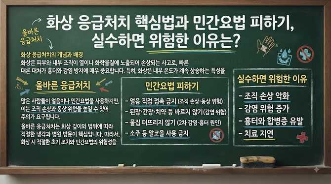 화상 응급처치 핵심법과 민간요법 피하기, 실수하면 위험한 이유는?