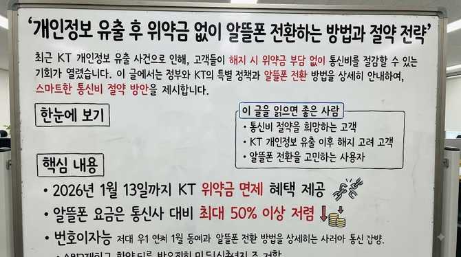 개인정보 유출 후 위약금 없이 알뜰폰 전환하는 방법과 절약 전략