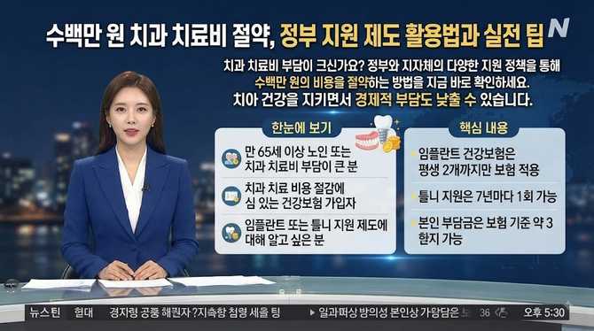 수백만 원 치과 치료비 절약, 정부 지원 제도 활용법과 실전 팁