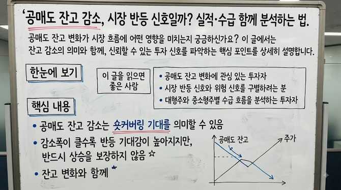 공매도 잔고 감소, 시장 반등 신호일까? 실적·수급 함께 분석하는 법