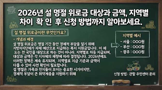 2026년 설 명절 위로금 대상과 금액, 지역별 차이 확인 후 신청 방법까지 알아보세요
