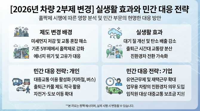 2026년 차량 2부제 변경, 실생활 효과와 민간 대응 전략은 무엇인가