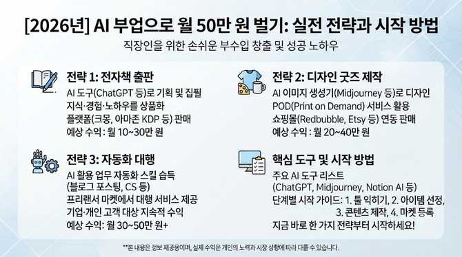 년 AI 부업으로 월 50만 원 벌기, 실전 전략과 시작 방법