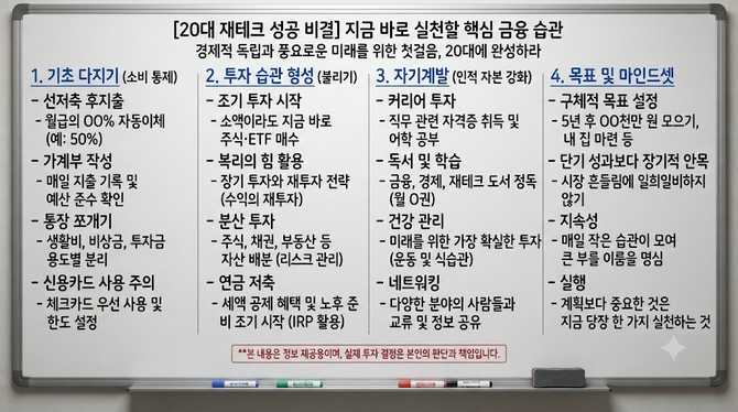20대 재테크 성공 비결, 지금 바로 실천할 습관은?