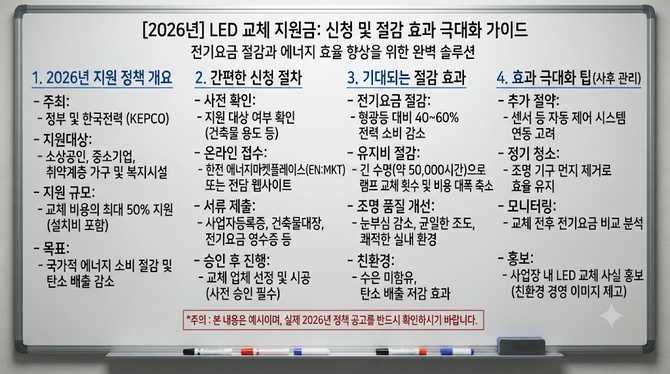 2026년 LED 교체 지원금, 신청 후 절감 효과 극대화하는 방법