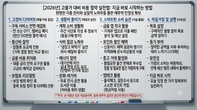 2026년 고물가 대비 비용 절약 실천법, 지금 바로 시작하는 방법은?