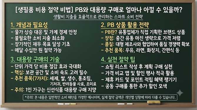생필품 비용 절약 비법, PB와 대용량 구매로 얼마나 아낄 수 있을까