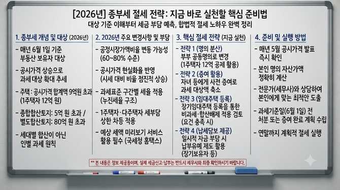 2026년 종부세 절세 전략과 준비법, 지금 바로 실천해야 하는 이유