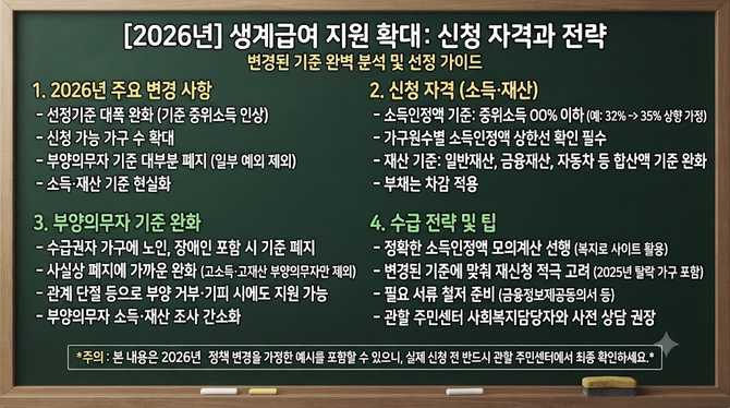 2026년 생계급여 지원 확대, 신청 자격과 전략은?