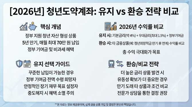 청년도약계좌 유지와 환승, 2026년 수익률 비교로 최적 선택법 찾기