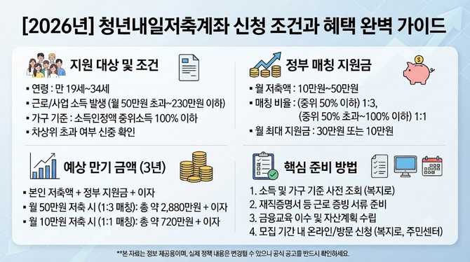 2026년 청년내일저축계좌 신청 조건과 만기 금액, 지금 바로 준비하는 방법