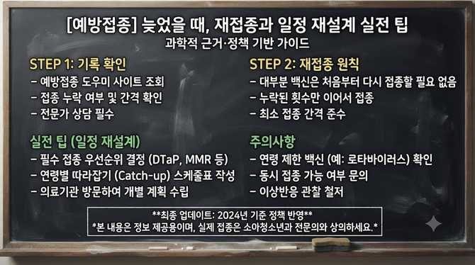 예방접종 늦었을 때, 재접종과 일정 재설계 실전 팁은?