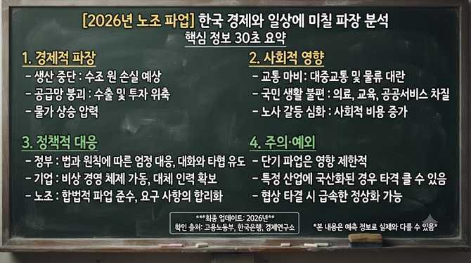 2026년 노조 파업 예상, 한국 경제와 일상에 어떤 변화 올까