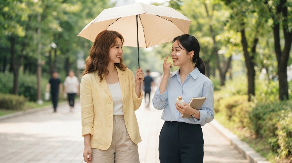양산과 함께하는 여름, 선크림은 꼭 필요해!