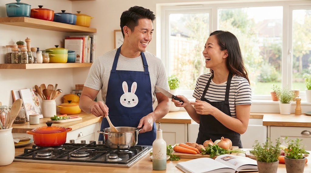귀여운 토끼 앞치마, 주변 사람들의 솔직한 반응 알아봐요