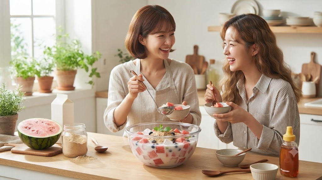 수박 화채에 미숫가루를 더한 특별한 레시피 공유해요!