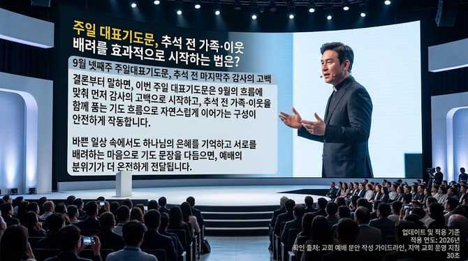 주일 대표기도문, 추석 전 가족·이웃 배려를 효과적으로 시작하는 법은?