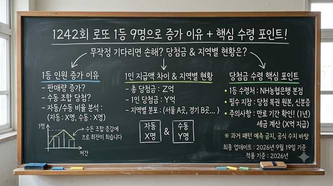 1242회 로또 1등이 9명으로 늘어난 이유, 실제 수령까지의 핵심 포인트는?