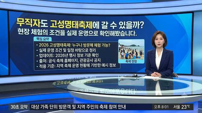 무직자도 고성명태축제에 갈 수 있을까? 현장 체험의 조건을 실제 운영으로 확인해봤습니다